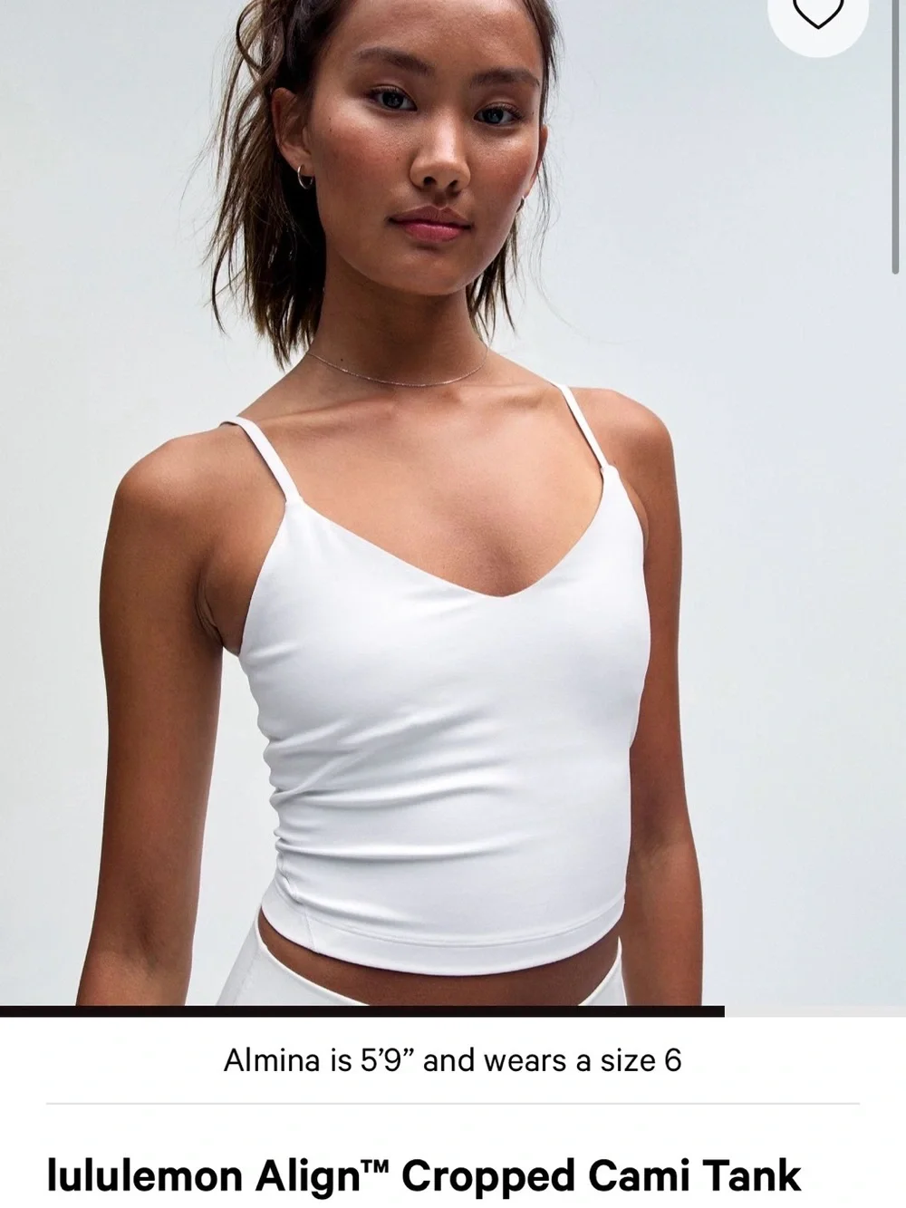 lululemon athletica Align Cropped Cami Tank - White - Picture 3 of 4